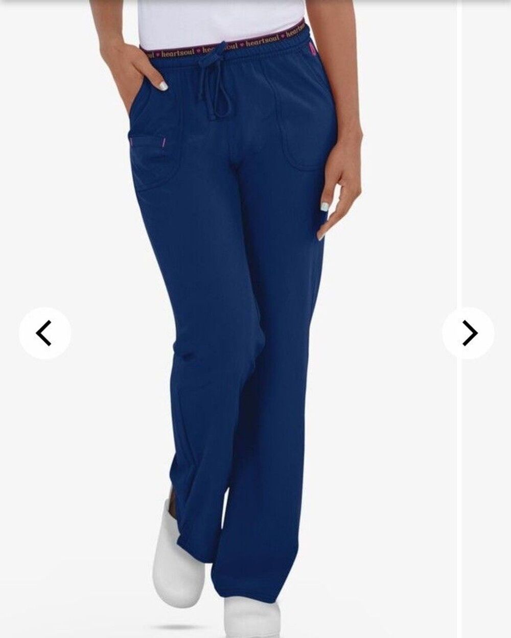 Heartsoul Break On Through Heart Breaker Womens 4 Pocket Navy Scrubs Small